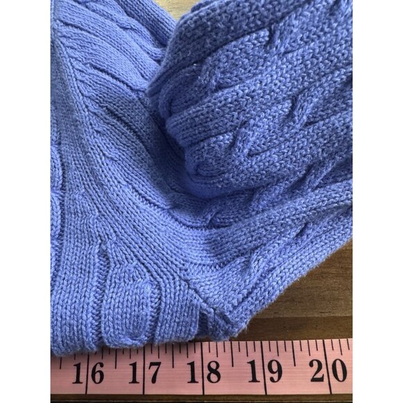 Vintage Y2K Croft & Barrow Women Small Sweater V-Neck Cable Knit Fisherman Prepp - Picture 6 of 8